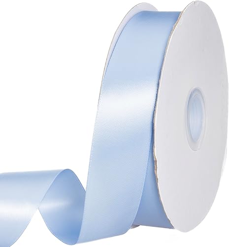 Vista 155 de Cinta de satén de poliéster de doble cara de color sólido, 1 pulgada de ancho, 100 yardas de largo, perfecta para bodas, envoltura de regalos, Oro