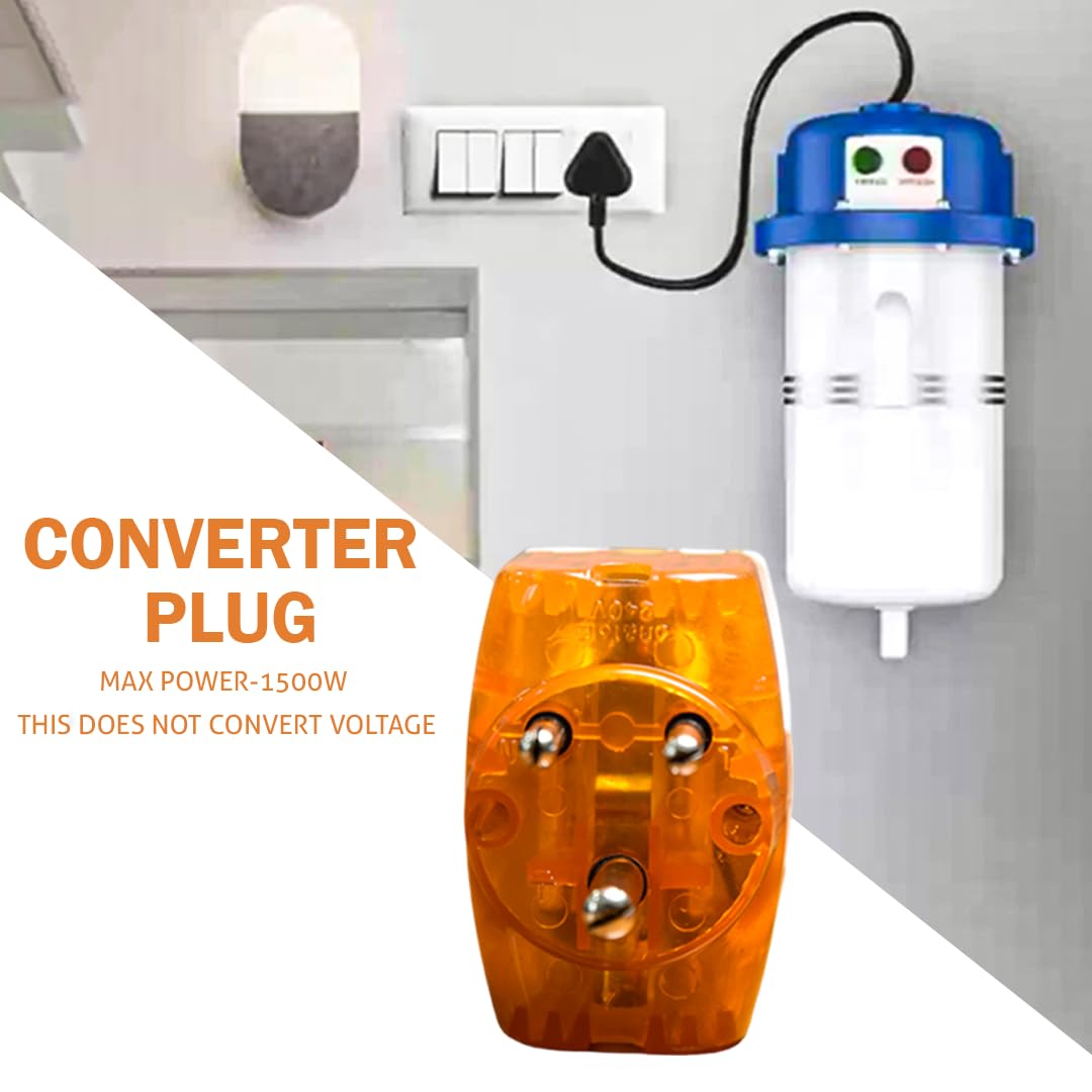 Embox 6A to 16A Converter Plug for Geysers AC Refrigerator Microwave Heavy Home Appliances-3 Pin Plug Socket Multiplug with LED Indicator Suitable for All International Plugs Pack of 2 4