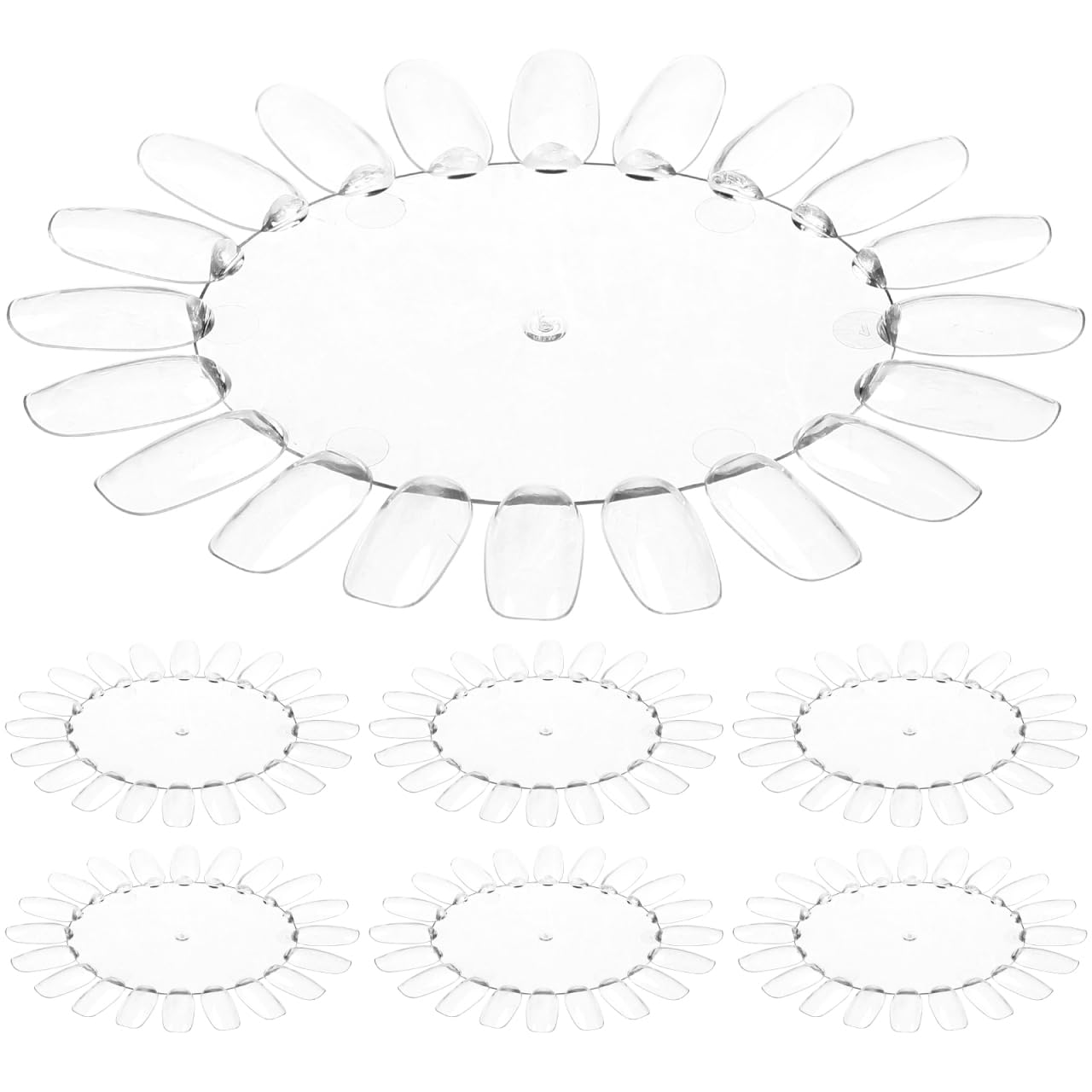 OULII Nuancier Ongles Rond Transparent 50 Pièces 5,12x4,33In – Présentoir Clair pour Tester & Organiser Vernis, Gel UV – Pratique Salon & Maison