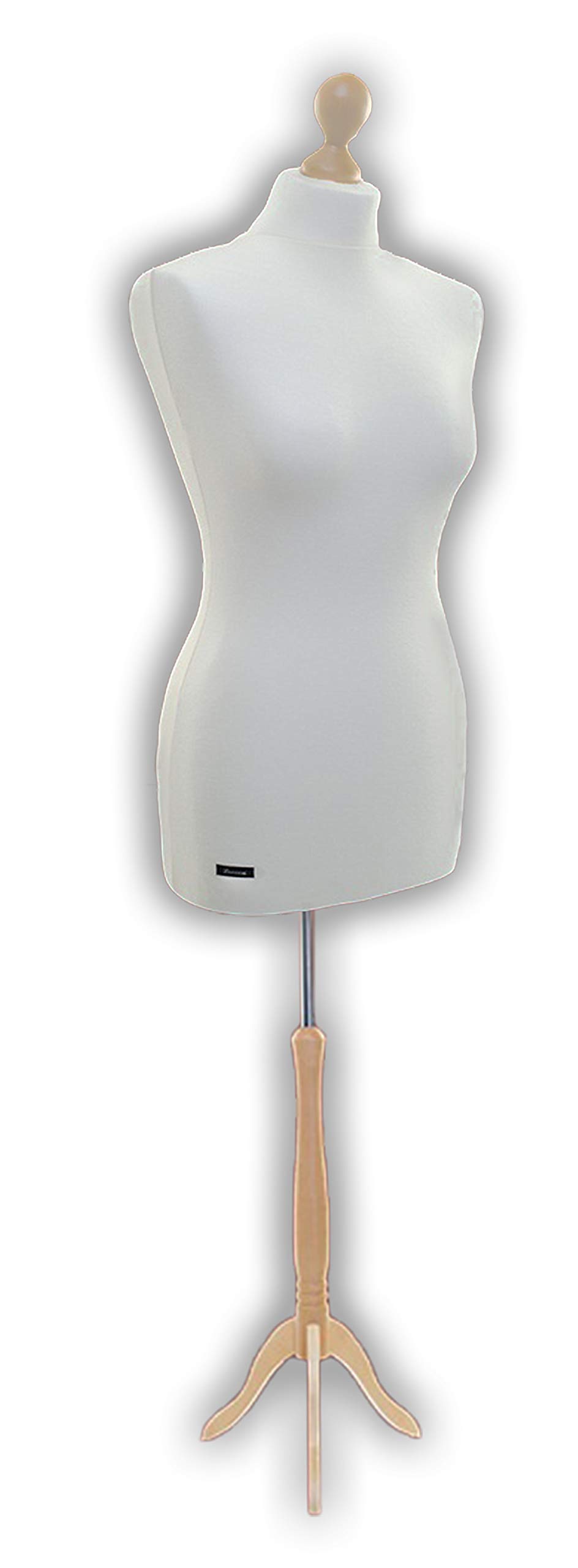 Maniquí con brazos Schneider busto mujer acolchado crema con piernas y pie blanco