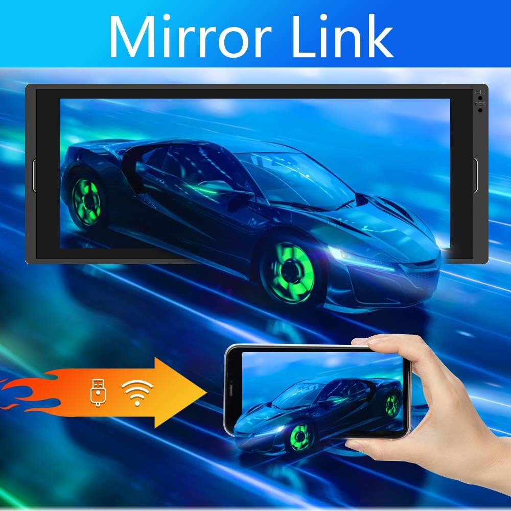 Tесh Dеаlѕ 🔥 AMPrime Single Din Car Stereo Radio with Bluetooth 6.9” Touch Screen FM Receiver MP5 Car Multimedia Player Support Mirror Link for Phone, WiFi, GPS, Dual USB Port, Backup Camera, SWC