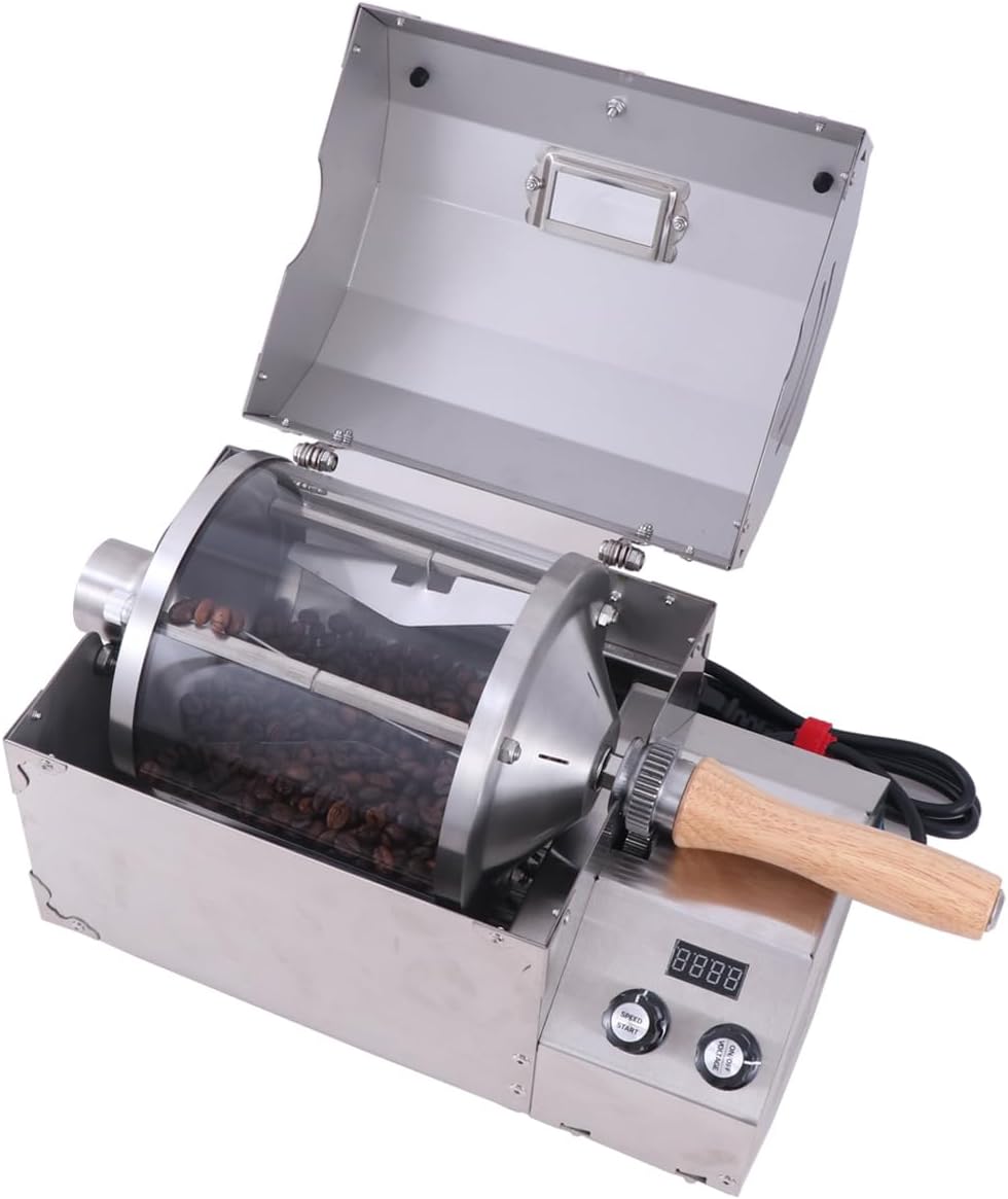 fatamorgana 450g capacity electric heating nut roaster barista coffee roaster home roaster electric coffee bean roaster grain dryer 110V stainless steel shell warranty for 1 year