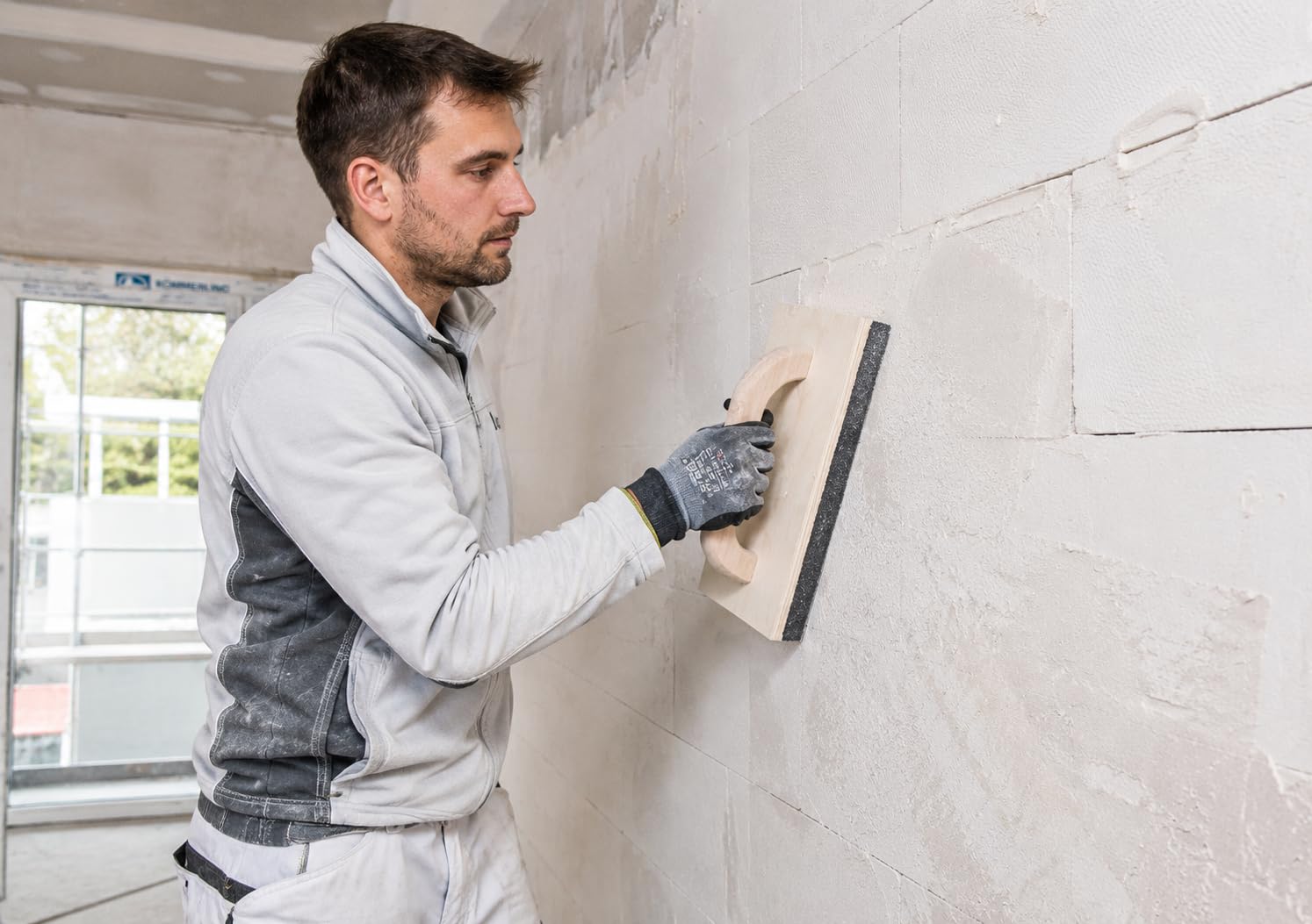 STUBAI Schleifbrett für Ytong und Styropor 500 x 240 mm, K16 Grobschliff, Schleifbelag aufgeklebt, Trockenbau, Mauerwerk, Putz, Beton, Estrich, Profi Bauwerkzeug für Handwerker und Sanierung