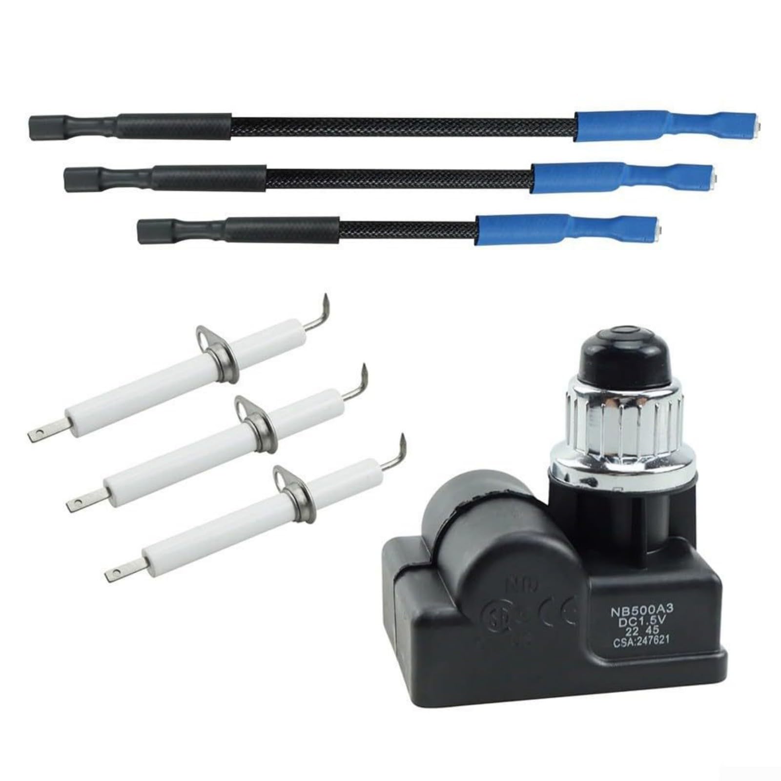 Kalttoy BBQ Replacement Grills Ignitions Set Electrode Ignitions Component Grills Repair Set Accessory Electronic Module