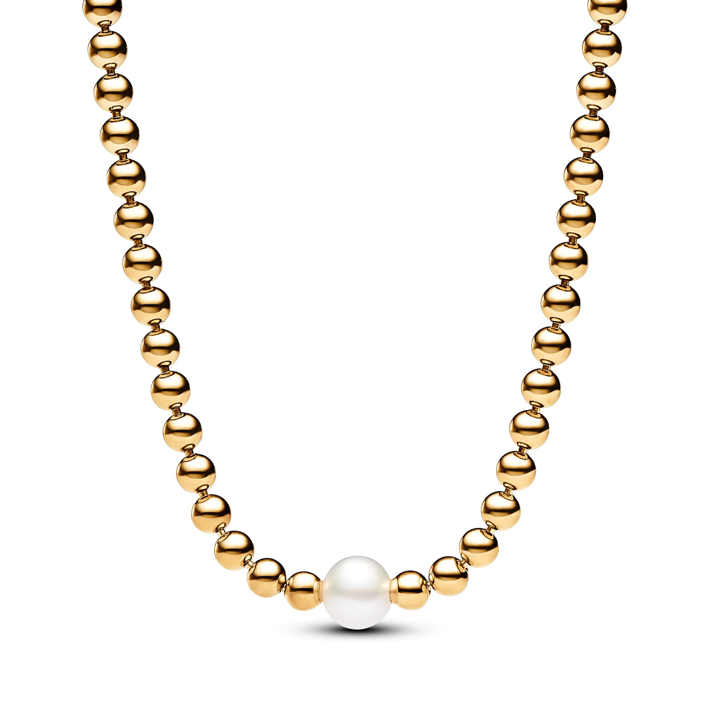 Pandora Timeless - Anello placcato in oro 14k con perle coltivate d’acqua dolce trattate bianche