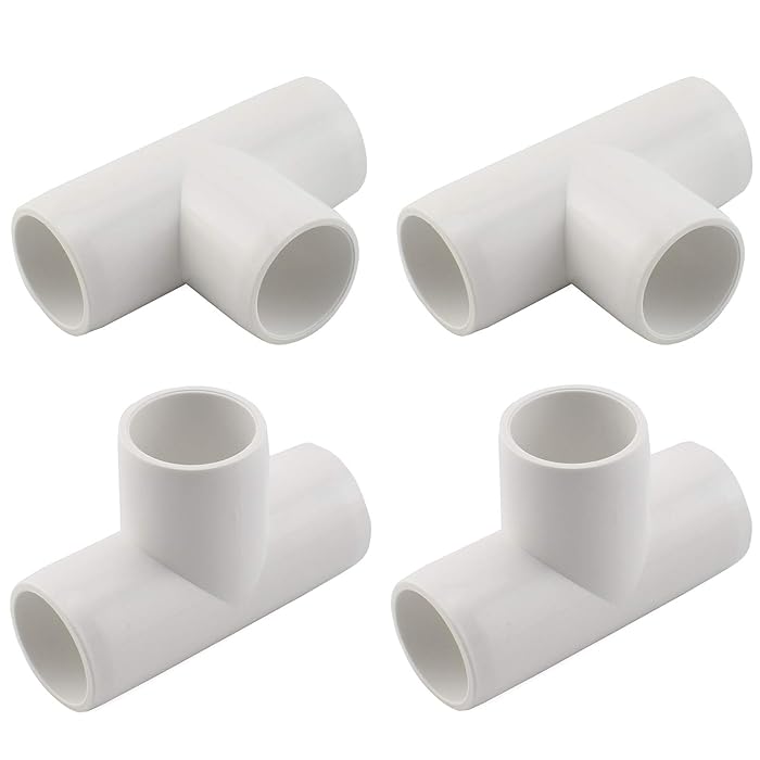 Buy SDTC Tech 4Pack 3/4" Tee PVC Fitting 3 Way Furniture Grade Pipe Elbow Connector for DIY PVC