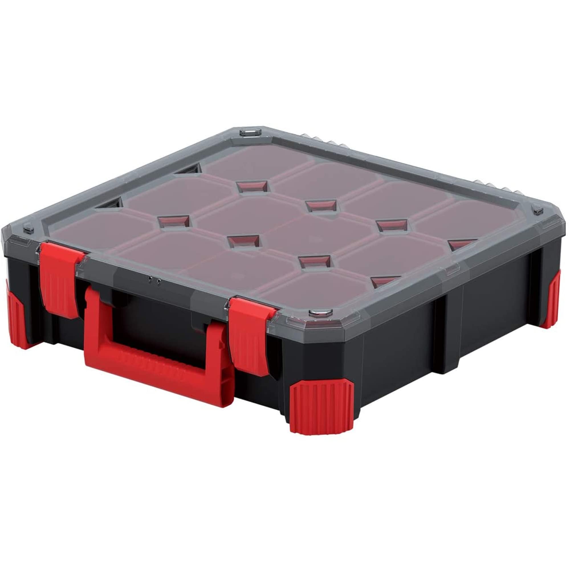 Caja de herramientas 390 x 390 x 110 mm, con tapa transparente