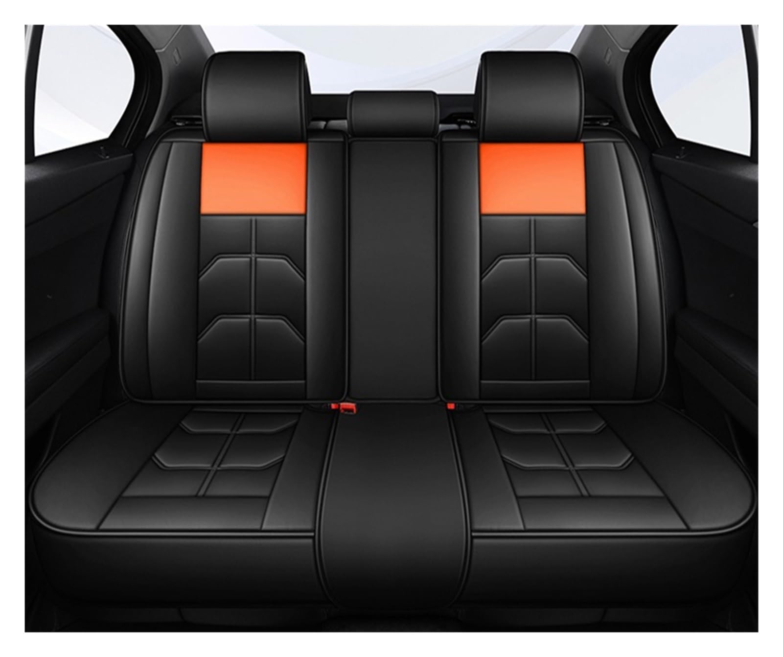 Autobezüge Set Für OPEL Für Antara Für Grandland PU Leder Sitzbezüge Volle Auto Vorne Und Hinten Sitz Abdeckung Protektoren Set Innen Zubehör Autositzbezüge schonbezüge (Farbe : Deluxe Edition Black