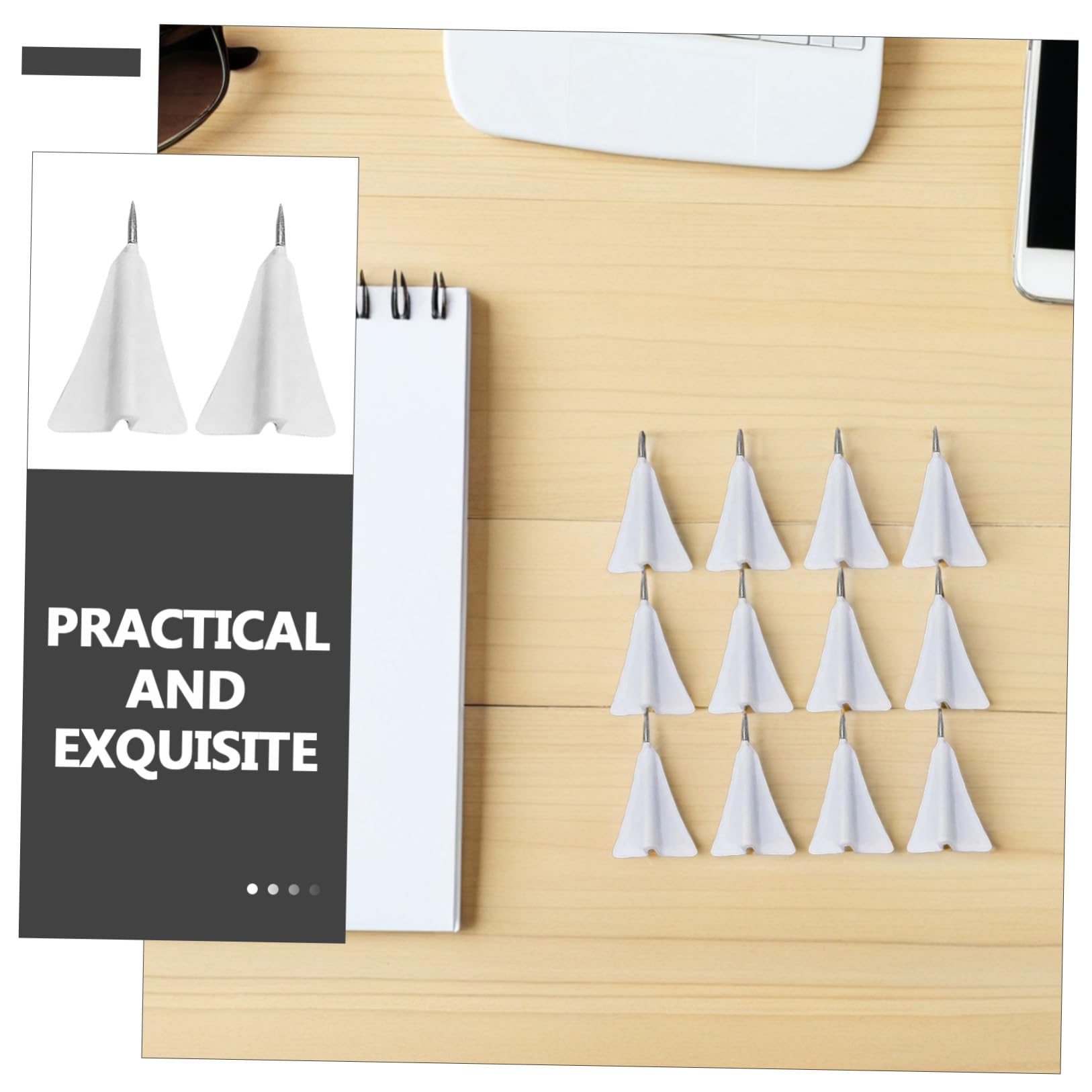 ifundom Lot de 12 Punaises Multifonctions D’Avion en Liège Petites Punaises Compactes pour Fournitures de Cartes et Accessoires Maison pour Tableau de Liège et Fixation Décorative