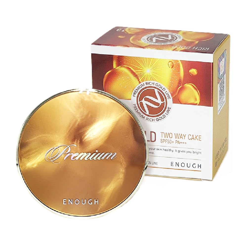 Enough Rich Gold Two Way Cake SPF50, Korean Makeup Setting Powder Foundation, Tattoo Cover Up, Sunscreen for Face, Loose Powder Makeup - Refill