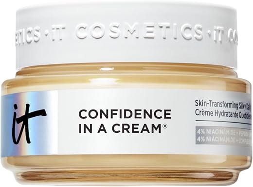 IT Cosmetics Confidence in a Cream Anti Aging Face Moisturizer – Improved Formula – Reverses 10 Signs of Aging Skin in 2 Weeks, 48HR Hydration with Hyaluronic Acid, Niacinamide + Peptides