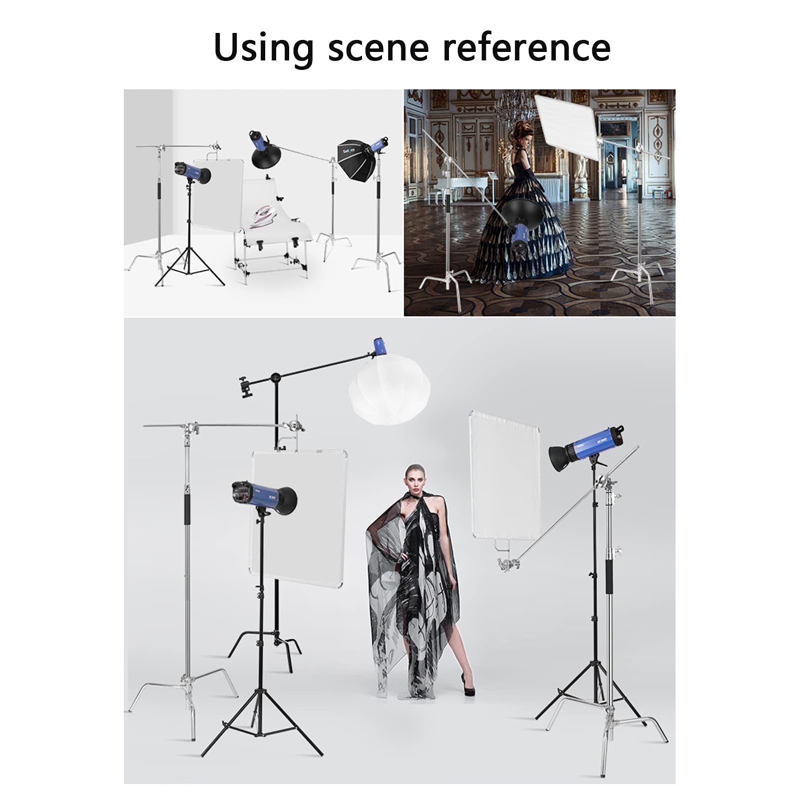 Selens Swivel Grip Head Griffkopf für C Ständer Lichtstativ Auslegerarm Boom Arm Fotografie, Schwerlast Rostfreier Stahl Griff Kopf Halter Adapter mit 4/7/11/15mm Schraubloch für C-Stand Light Stand