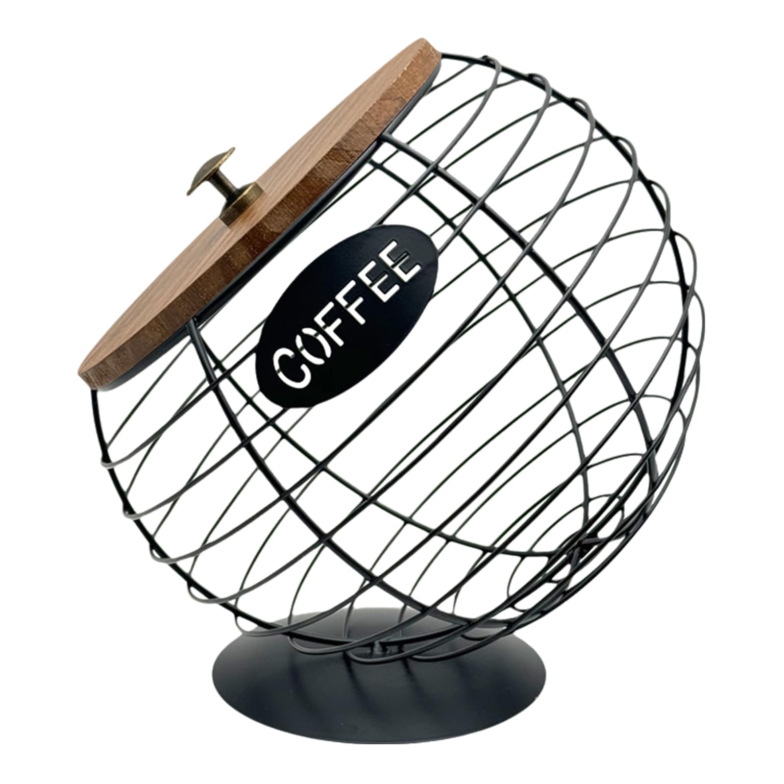 Tsophreniq Practical Coffee Pods Dispenser Iron Art Obliques Mouth Storage Basket Large Capacity Fruit and Vegetable Holder Decorative Fruit Basket