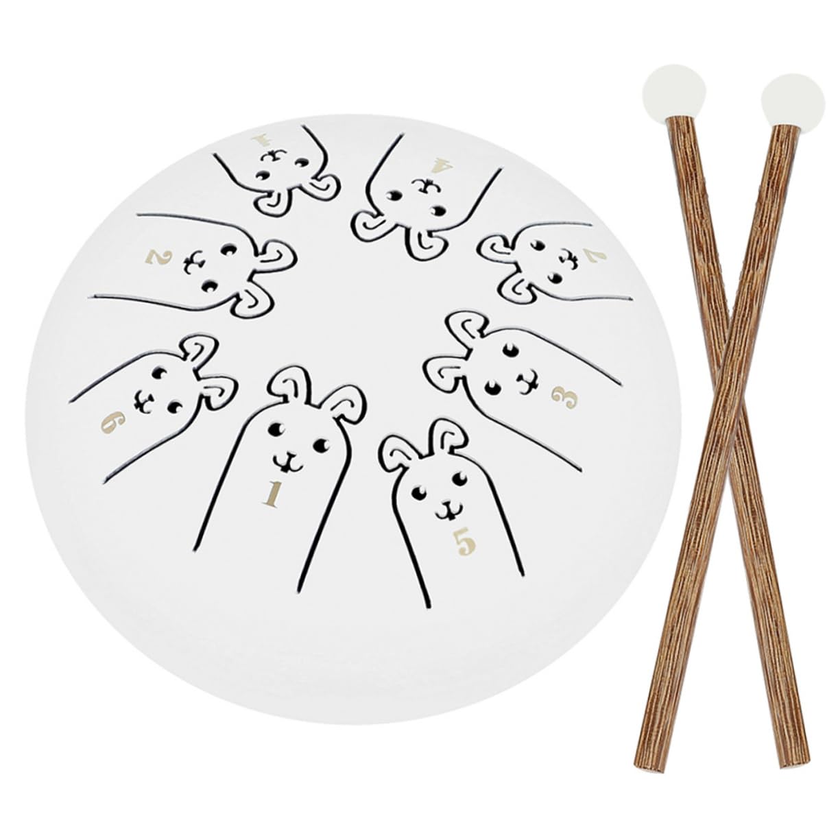 HANABASS 1 Set Zodiac Steel Tongue Drum Decorative Percussion Instrument for Beginners Sturdy with Crisp Sound for Meditation and Music Lovers Rabbit