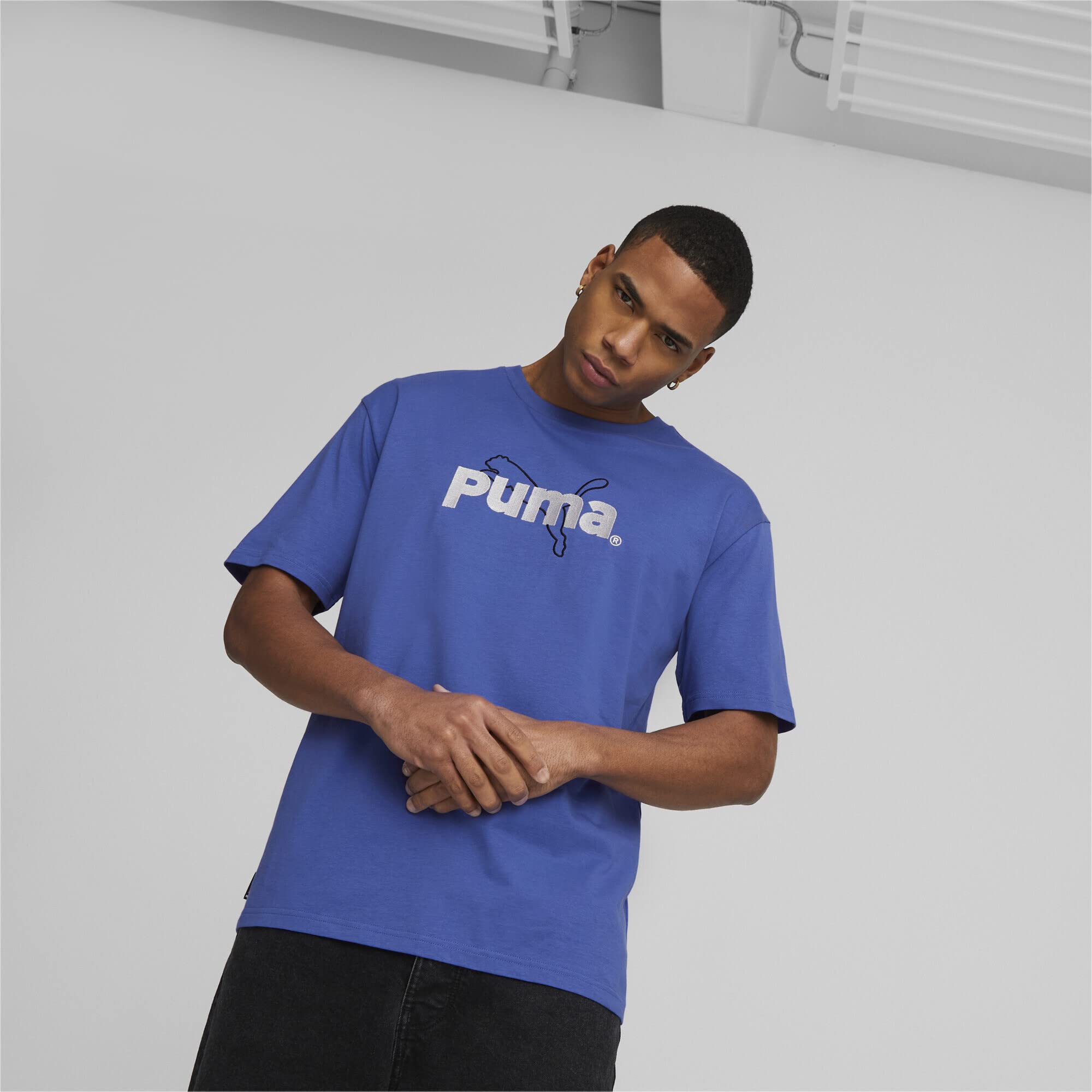 PUMA Męska koszulka z nadrukiem drużyny Tops, Royal Sapphire Blue, L