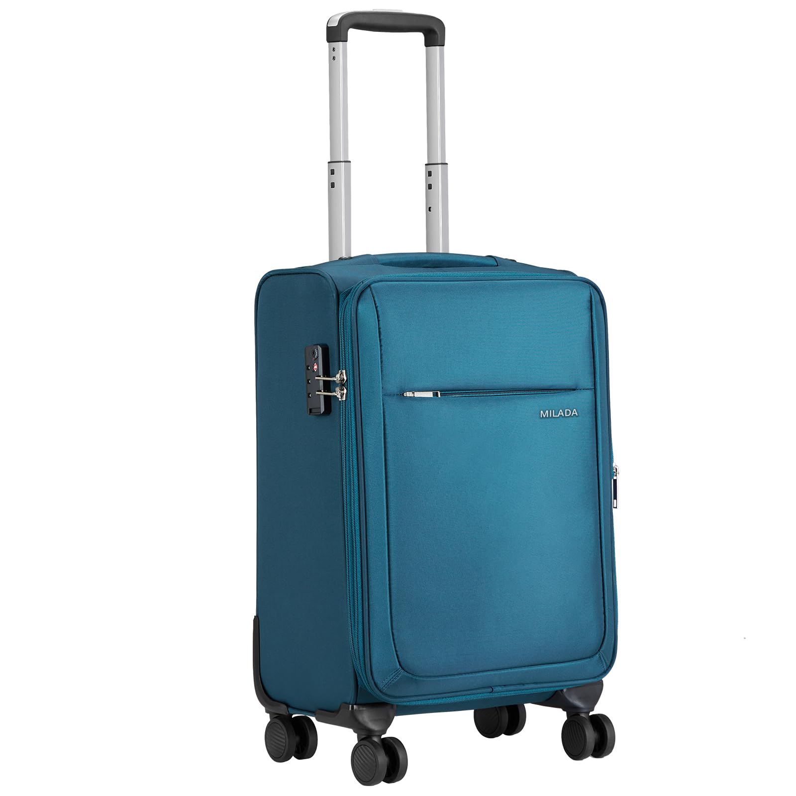 MILADA Luggage Suitcase Softside Expandable Carry on Luggage 22x14x9 Airline Approved Spinner Wheels Suitcases with Wheels Carry on Size Travel Luggage TSA Approved Luggage, Blue