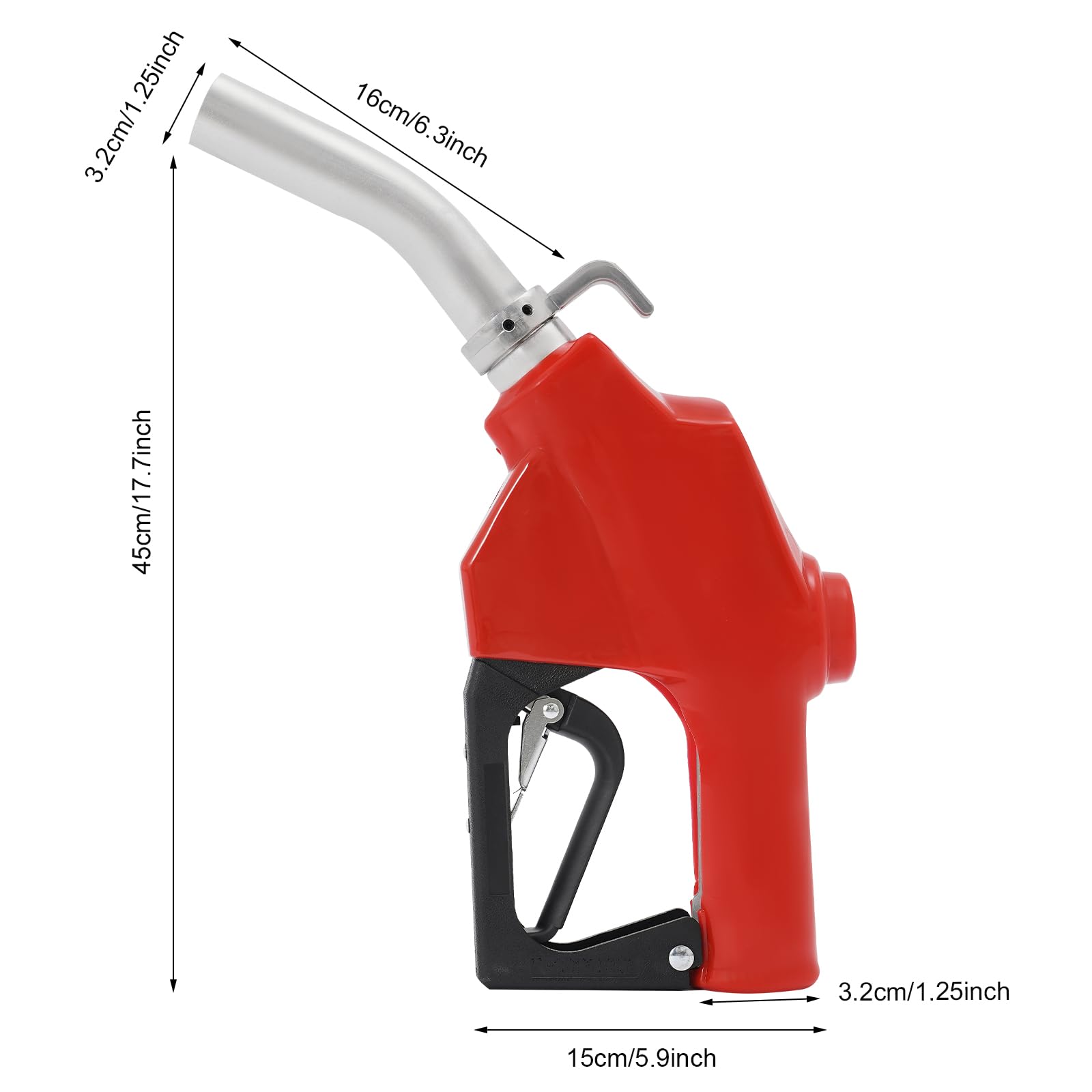 Pistolet de distribution en aluminium avec arrêt automatique, buse de carburant automatique, raccord 1", débit : 85,2 l/min, 104,7 l/min, 118 l/2 min