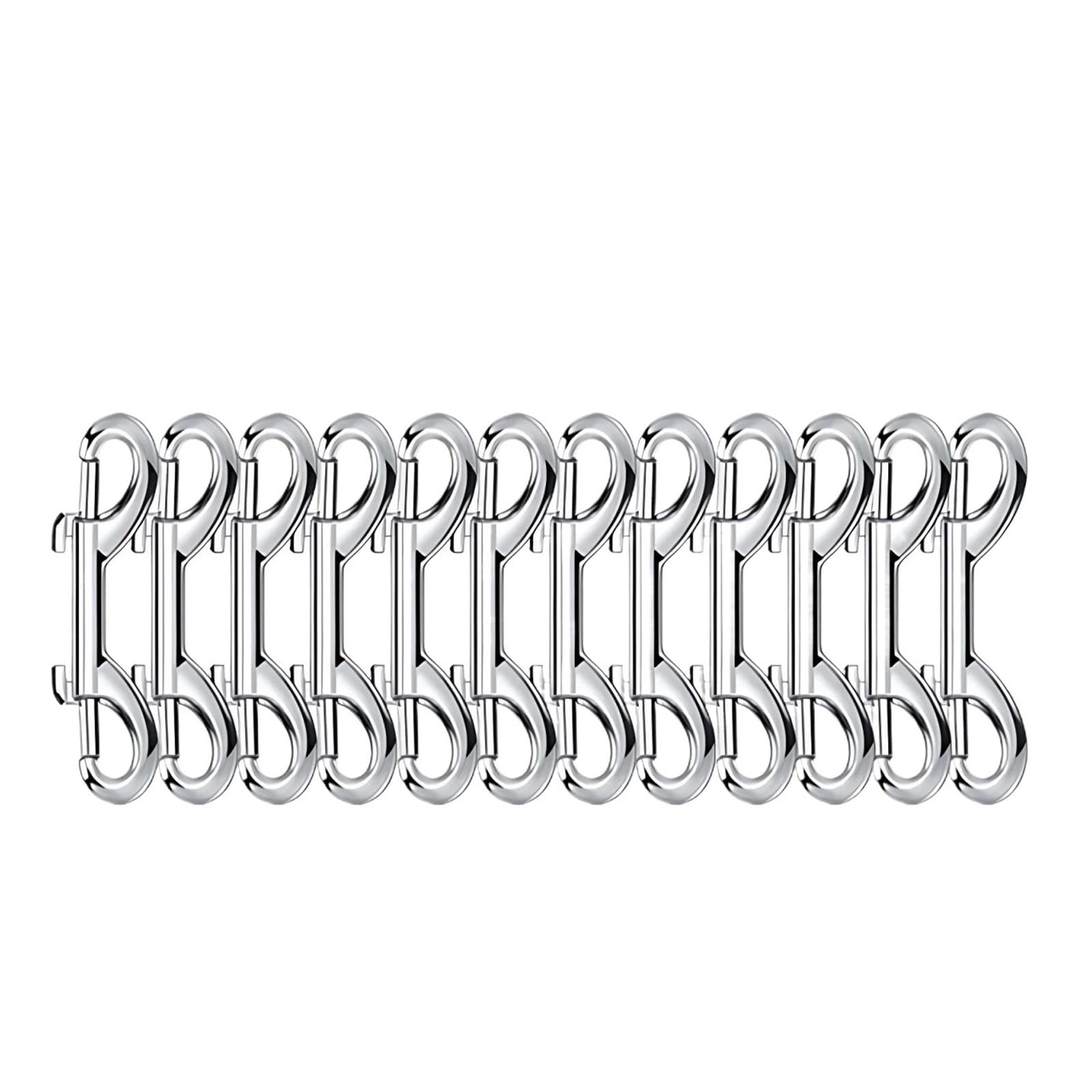 Double Ended Bolt Snap Hooks Double Ended Snap Hooks Heavy Duty Zinc Alloy B-Shape Bolt for Dog Leash Collar Spring Traction(80mm,6PCS)