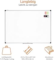 AmazonBasics Mágneses Whiteboard Alumínium Kerettel és Tollcsipesszel - 120 x 90 cm 3