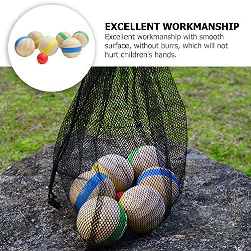 CLISPEED 7Pcs Boccia Boccia Boccia Bola Estilo Francês De Madeira Bola Jogo Da Família para O Quinta