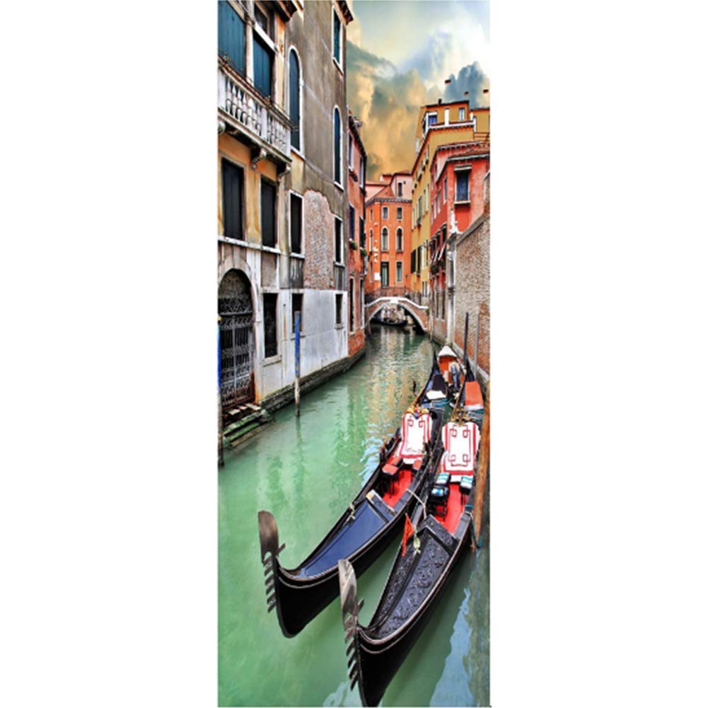 Poster de porte trompe l'œil 3D FEIFAN pour déco cuisine et salle de bain