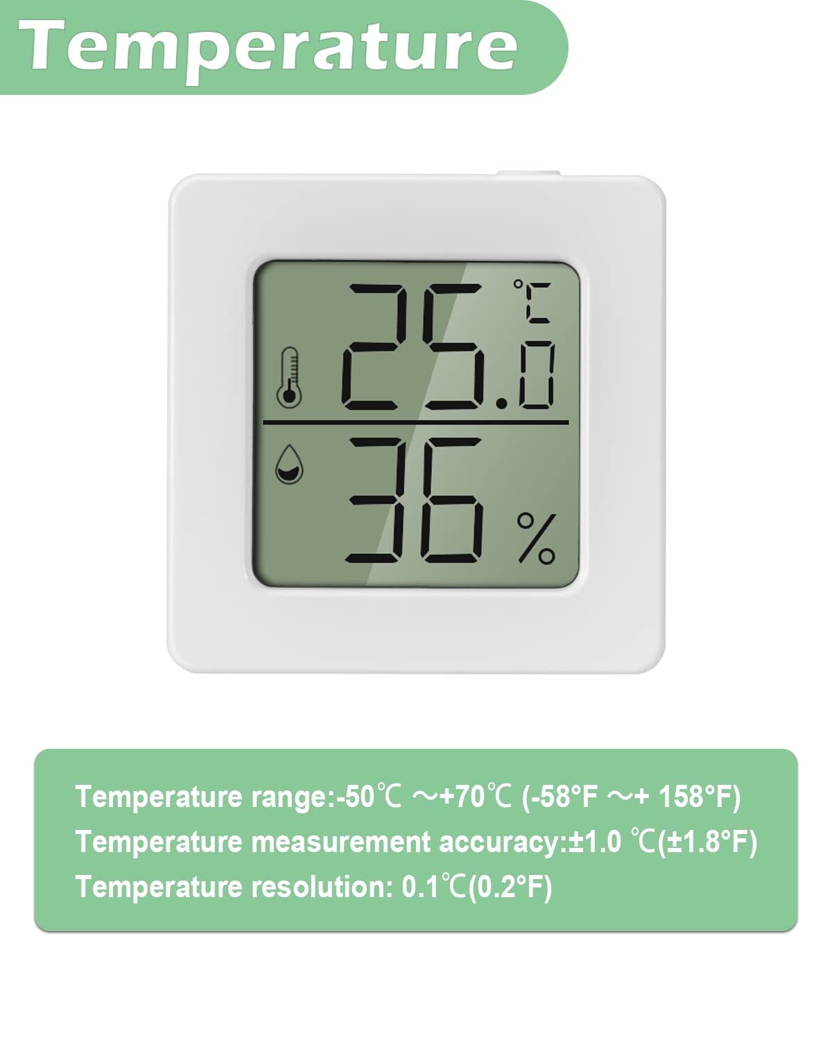 Termometro Per Interni, Igrometro Digitale, Monitor Di Umidità Ad Alta Temperatura Comfort Con Retroilluminazione Funzione Orologio Commutabile 93558238