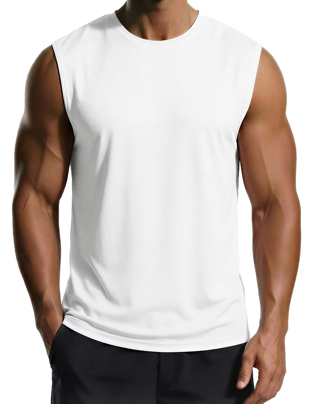 MAGCOMSEN Tank Top Herren Muskelshirts UV Shirt Sport Unterhemd Ärmelloses Tshirt Schnelltrocknende Tankshirts Laufen