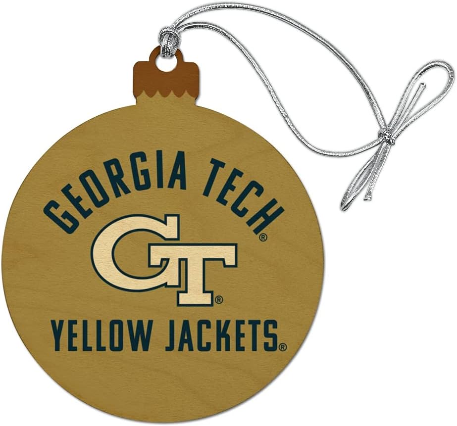 GRAPHICS & MORE Georgia Tech Yellow Jackets Wood Christmas Tree Holiday Ornament