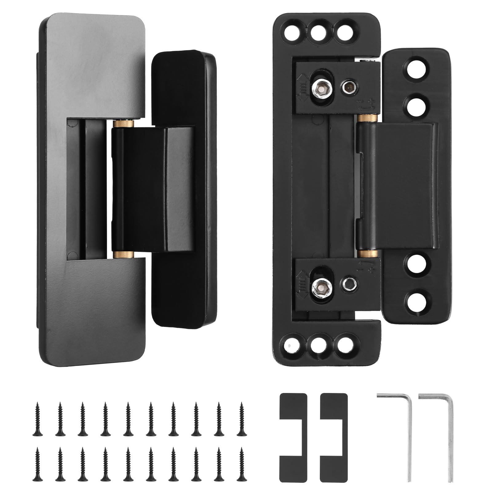 Photo 1 of HBL' 1Pack Hidden Door Hinges, Ultra-Thin Adjustable Concealed Hinges for Secret Doors, Pantries & Closets, Heavy Duty Invisible Design