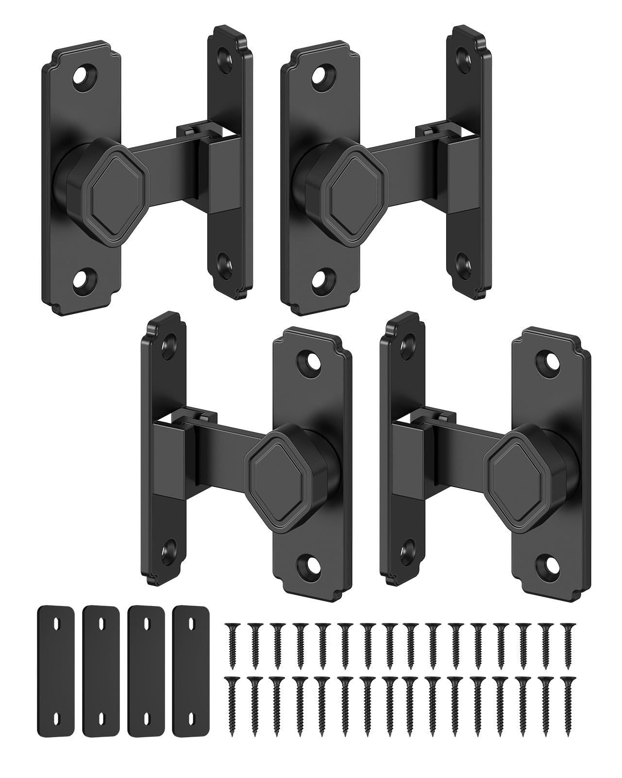 MeBantoo 90 Degree Barn Door Latch with Thickened Spacer for Barn, Cabinet