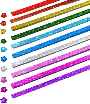 400 Pieces Star Origami Paper Strips Iridescent Star Folding Paper Strips Pastel for DIY Art Crafts Paper School Teaching Solid Color Origami Paper Assortment