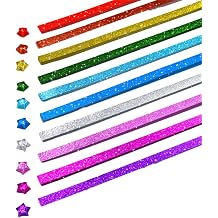 400 Pieces Star Origami Paper Strips Iridescent Star Folding Paper Strips Pastel for DIY Art Crafts Paper School Teaching Solid Color Origami Paper Assortment