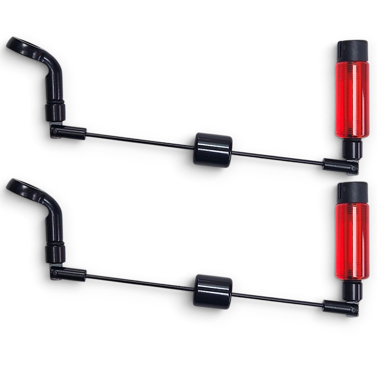 TJR Tackle 2 x Red Mag Pro Bite Indicators Swingers with Magnetic Line Clip, Short 12cm Arm, For Fishing Bite Alarms