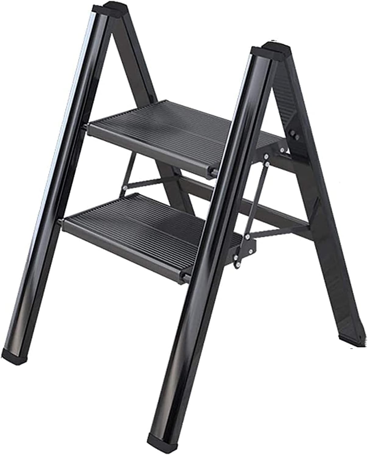 OKUOKA Ladders,2 Step Ladder Folding Step Stool with Anti-Slip Feet Aluminum Herringbone Ladder Multi-Use Flower Stand Shoe Rack Portable Household Stepladder/B/2-Step Ladder