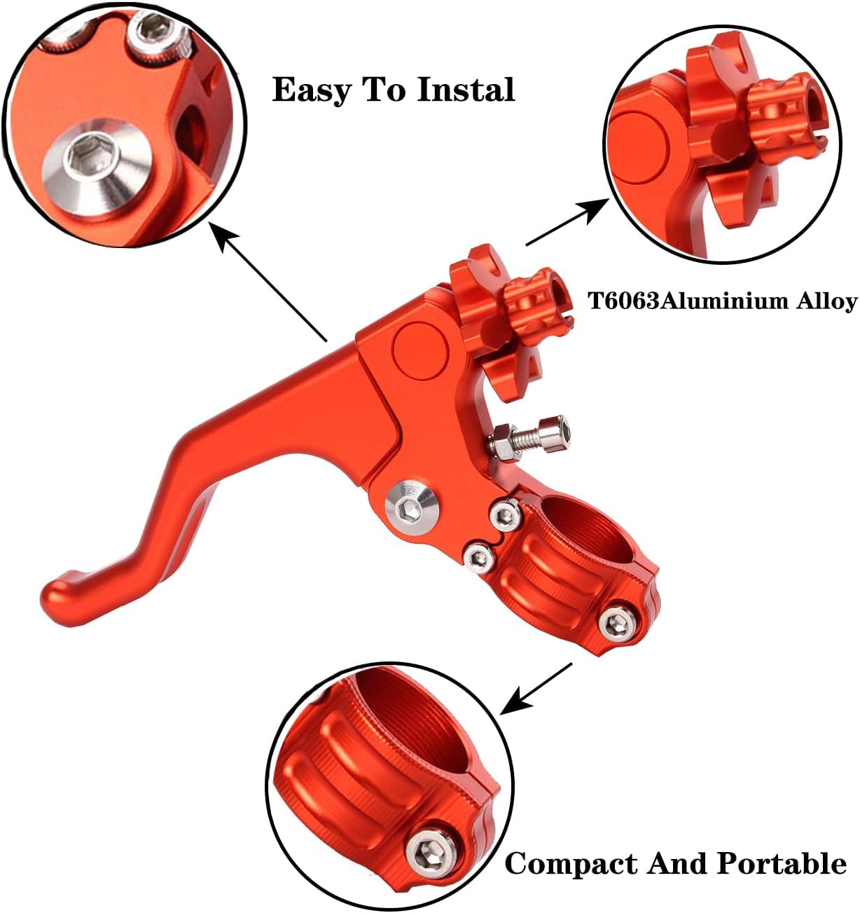 CNC Short Stunt Clutch Lever 22mm 7/8" Handlebar Universal Stunt Clutch Lever Motorcycle Dirt Bike for for CFR250R CFR450R CFR450X CFR250X XR250 (Orange) image 4