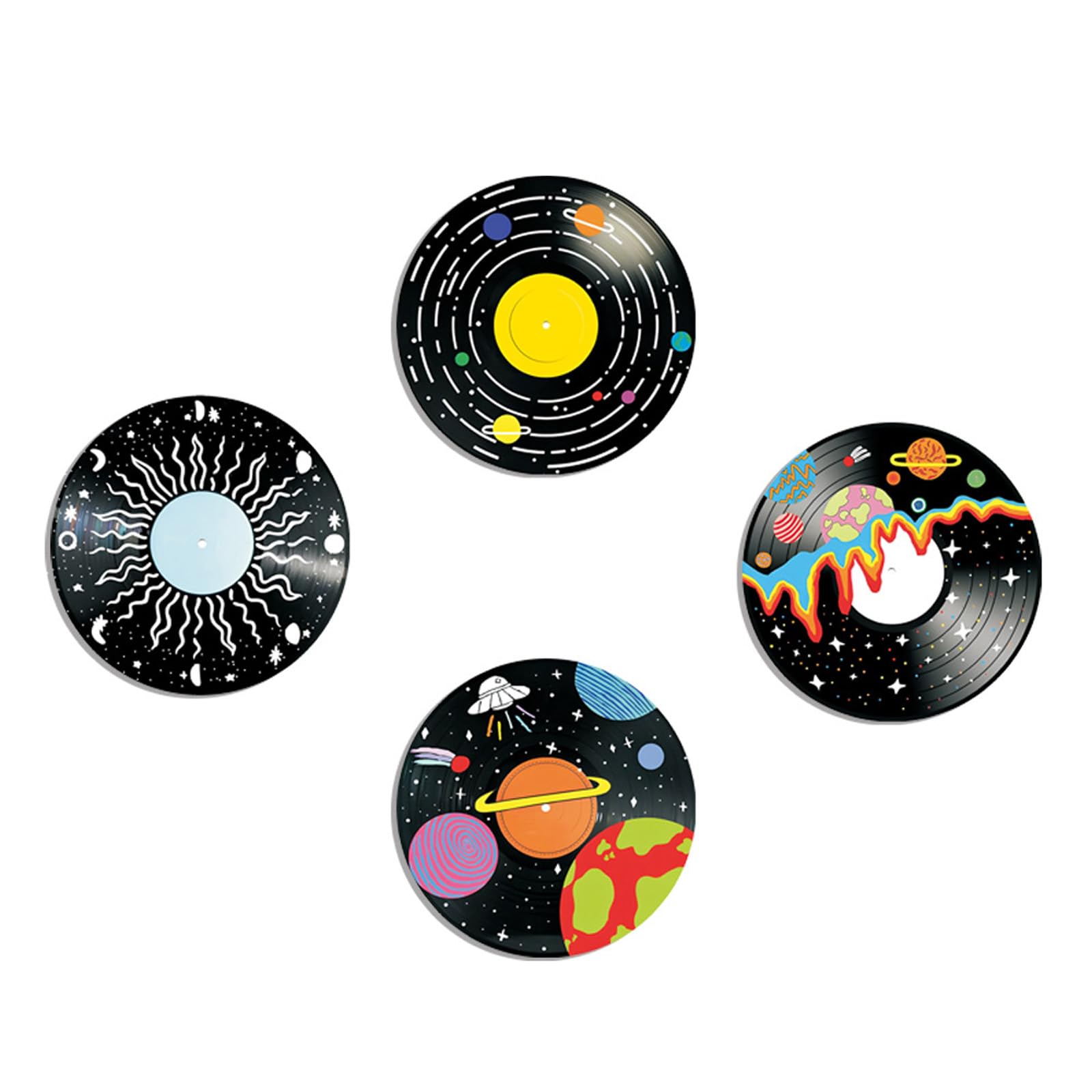 Universe Planet Design Vinili Disco da Appendere alla Parete Disco Decorativo in Legno Fatto a Mano per Amanti della Musica Soggiorno Decori Vinili Record Wall Art