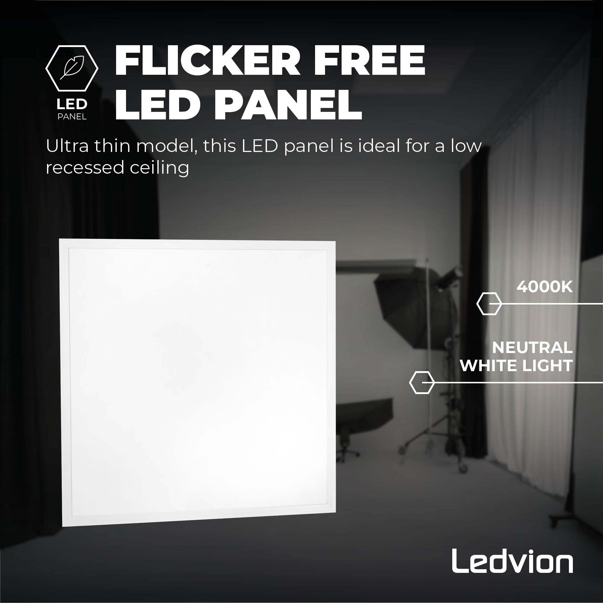 Ledvion LED Panel 60x60cm 36W 4000K UGR <22 Dimmbar