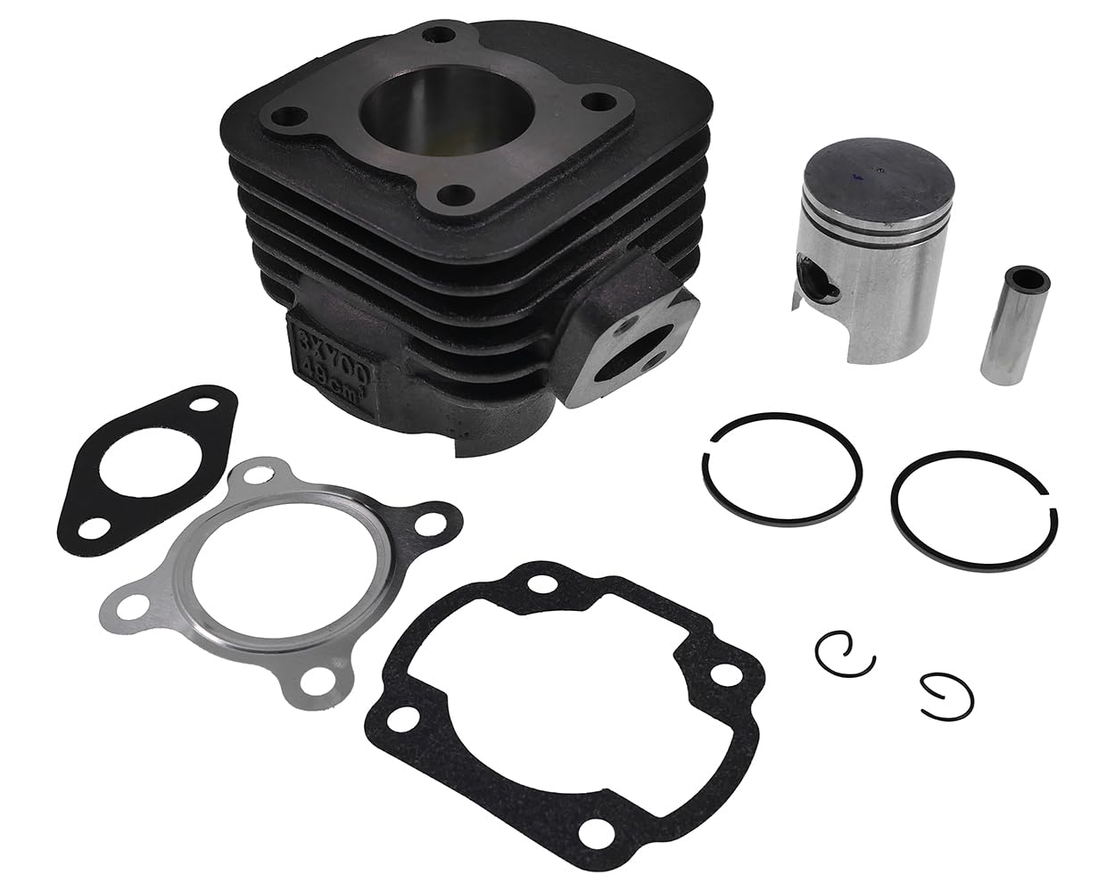 VANEZ Kit cylindre 50 ccm compatible avec CPI, KEEWAY Hurricane 50, GENERIC XOR 50, moteurs Euro 2, boulons de 12 mm