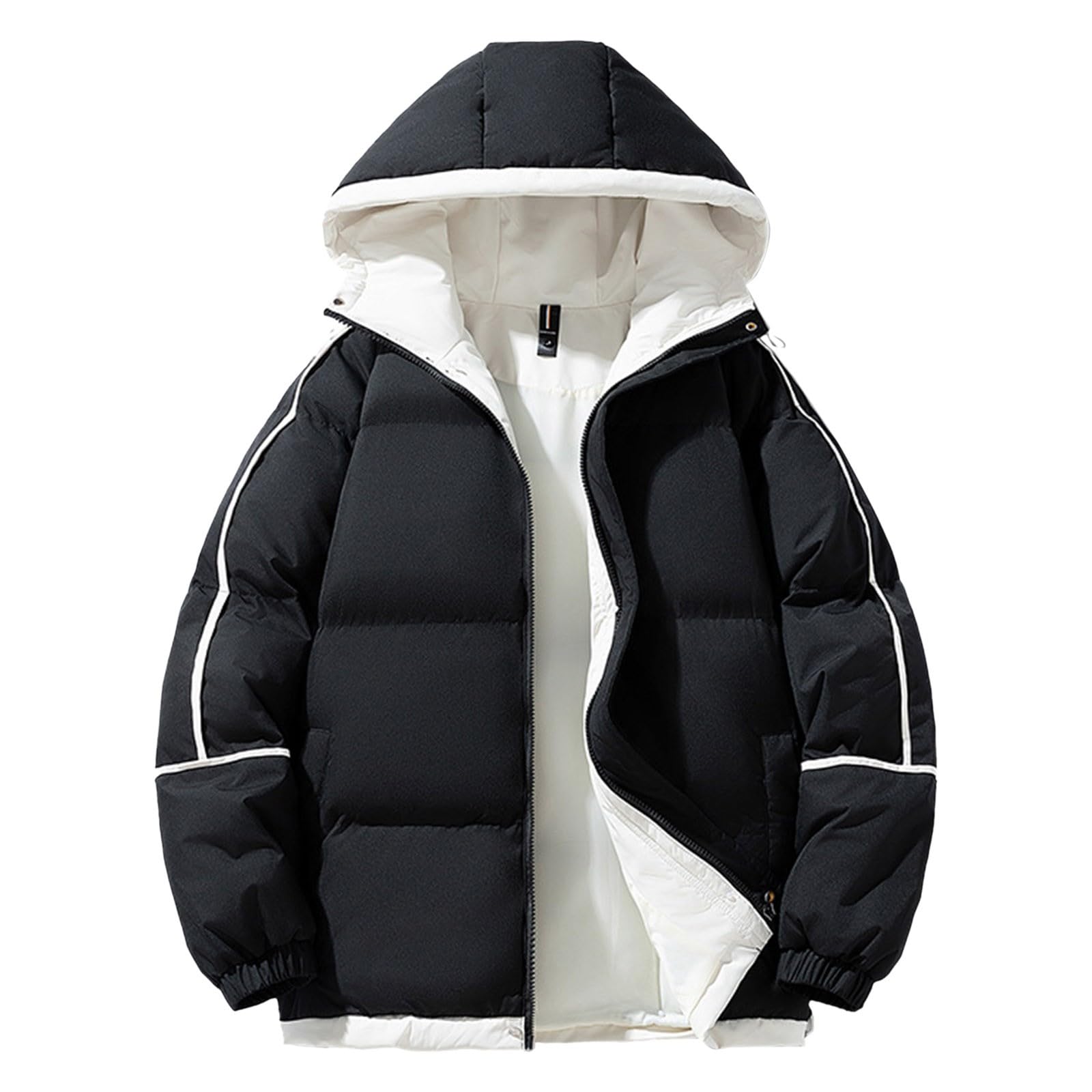 Generisch Winterjacke Herren Mit Kapuze Winter Steppjacke - Puffer Jacke Warm Daunenjacke Kurz Daunen Übergangsjacke Leichte Jacken Parka Outdoor Wintermantel Winterparka Daunenmantel