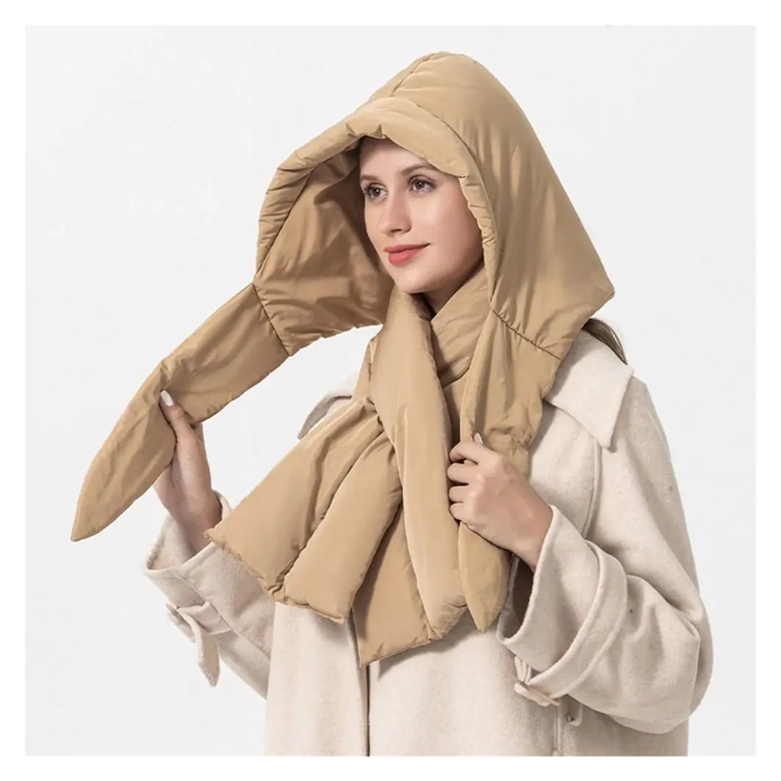 Plumón Sombreros Pañuelo de invierno for la cabeza, chal cálido, capucha, bufanda de algodón, Puff triangular, bufanda for mujer, sombrero grueso a prueba de viento, capucha for cuello al aire libre (