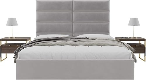 Miniatura 82 de Vänt - Paneles tapizados de cabecera para montar en la pared, diseño Isabelle, 60 x 23 pulgadas, configuración de 4 paneles individuales,