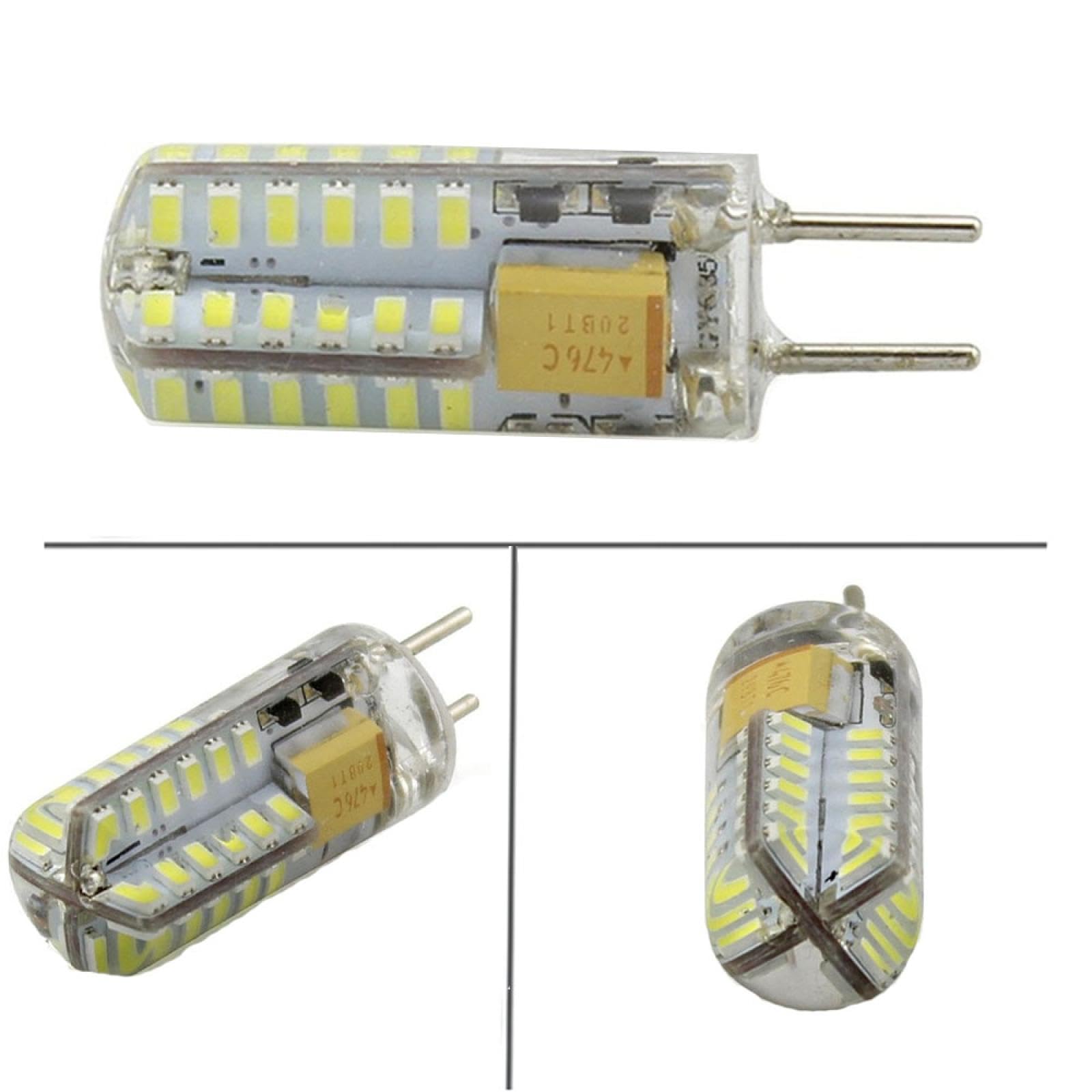 Ampoule LED 3W GY6.35 AC/DC 12-24V 3W équivalent ampoule halogène 30W G6.35/GY6.35 ampoule type JC à deux broches blanc chaud 10PC blanc froid