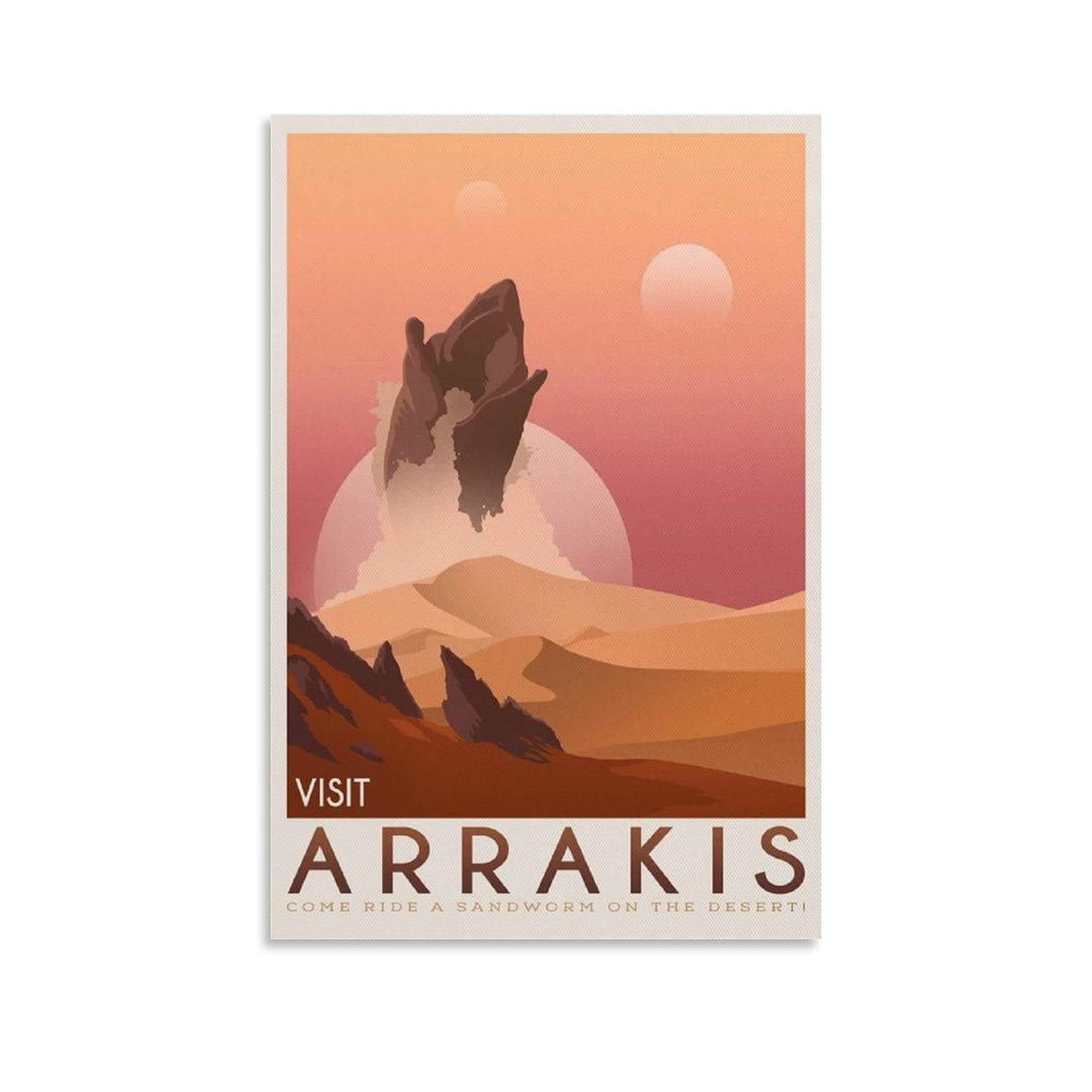 KKMM Arrakis Dune Sandworm Frank Herbert Poster Retro Canvas Print Living Room Bedroom Wall Art 20x30inch(50x75cm)