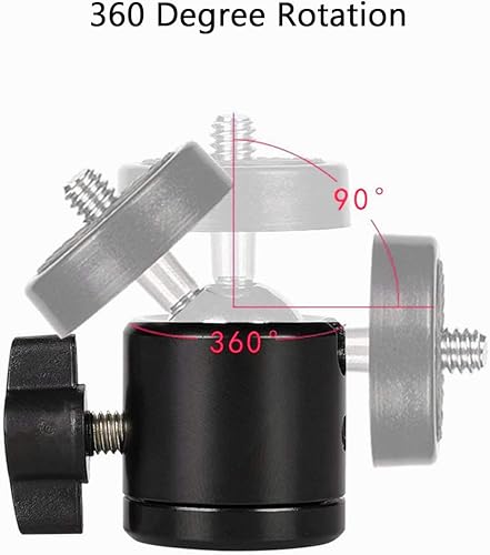 Miniatura 10 de Soporte de trípode universal con cabeza de bola giratoria de 14 pulgadas con zapata caliente (paquete de 2), adaptador de base de montaje giratorio