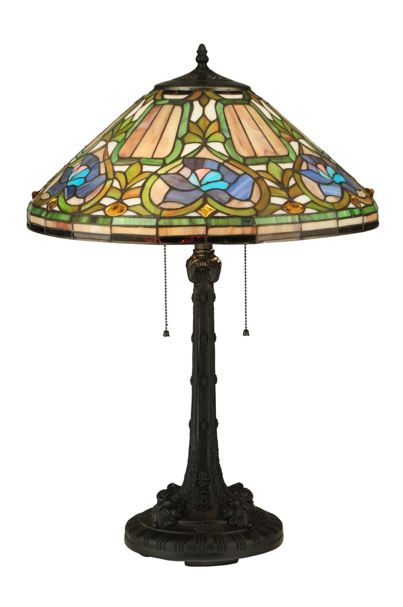 Meyda Tiffany 124816 Mica Two Light Table Lamp from Tiffany Floral
