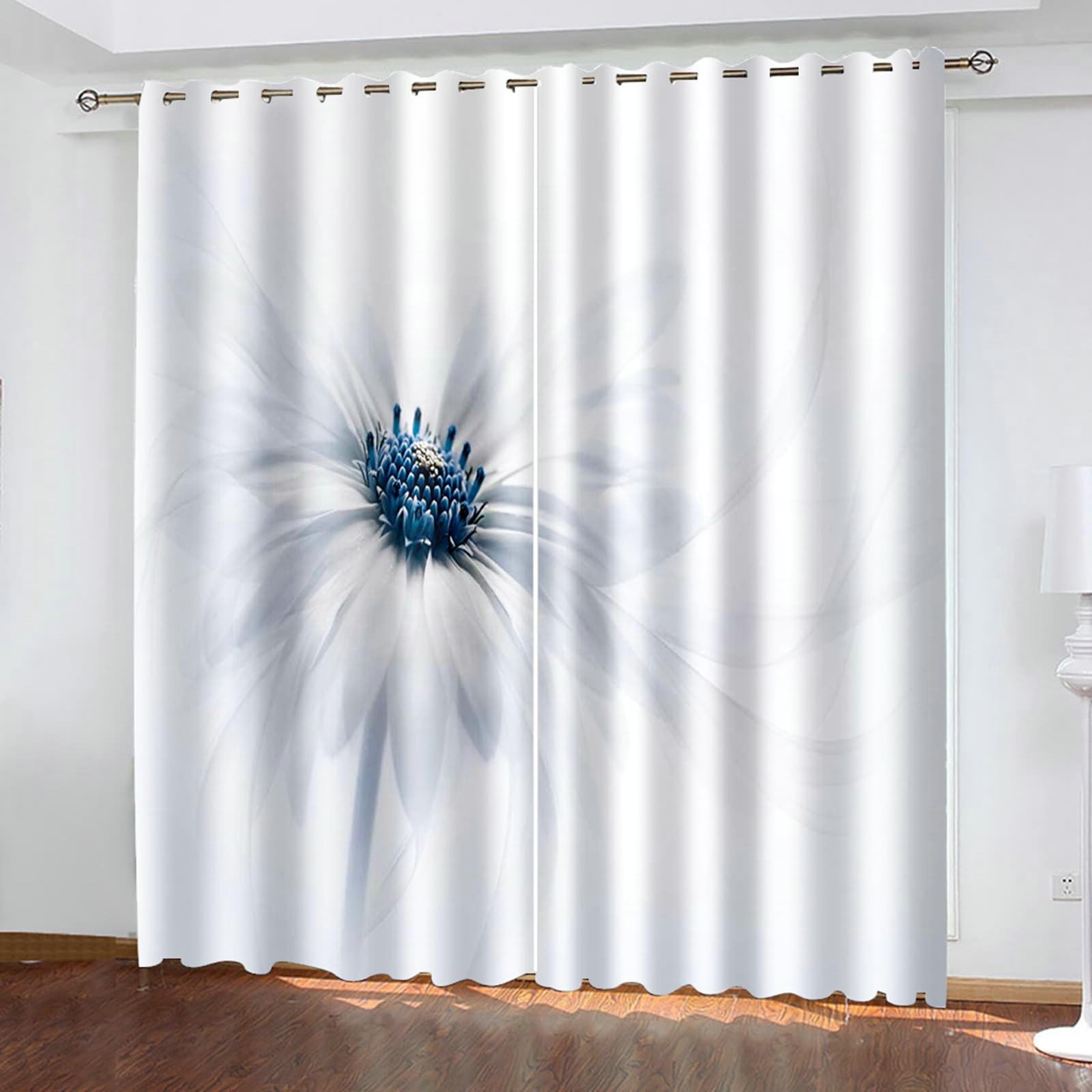 Gualiy Abdunkelnde Vorhänge, Vorhänge 96x214 Gänseblümchen Vorhang Wohnzimmer Blickdicht 2er Set