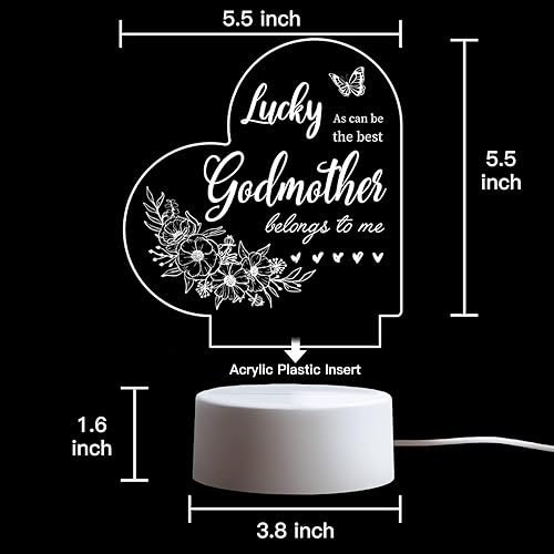 Miniatura 7 de Vetbuosa Regalo para madrina, regalos para madrina de parte del ahijado, regalos de luz nocturna para madrina de ahijada, regalos de Navidad para