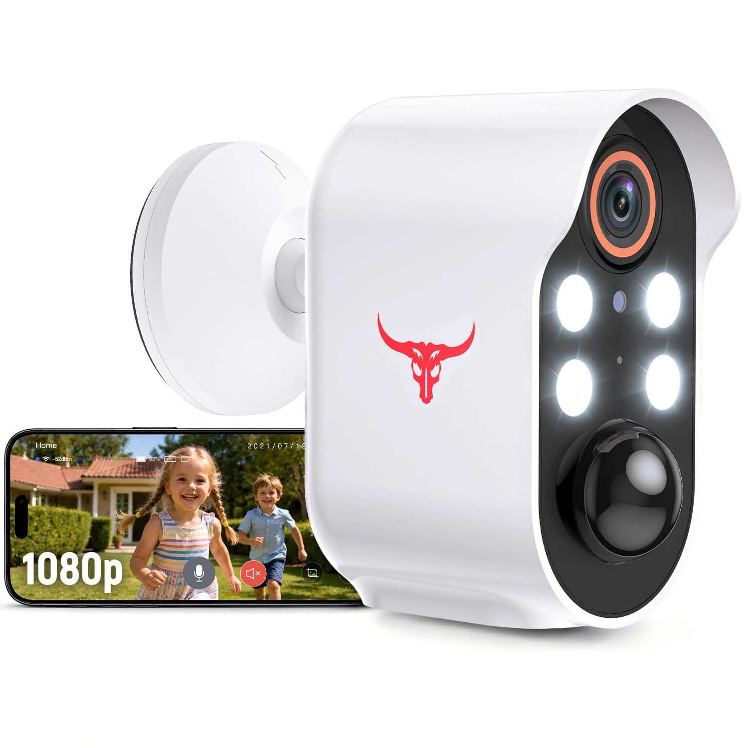 2-Way Talk, Color Night Vision, 1080P Battery Powered Security Camera