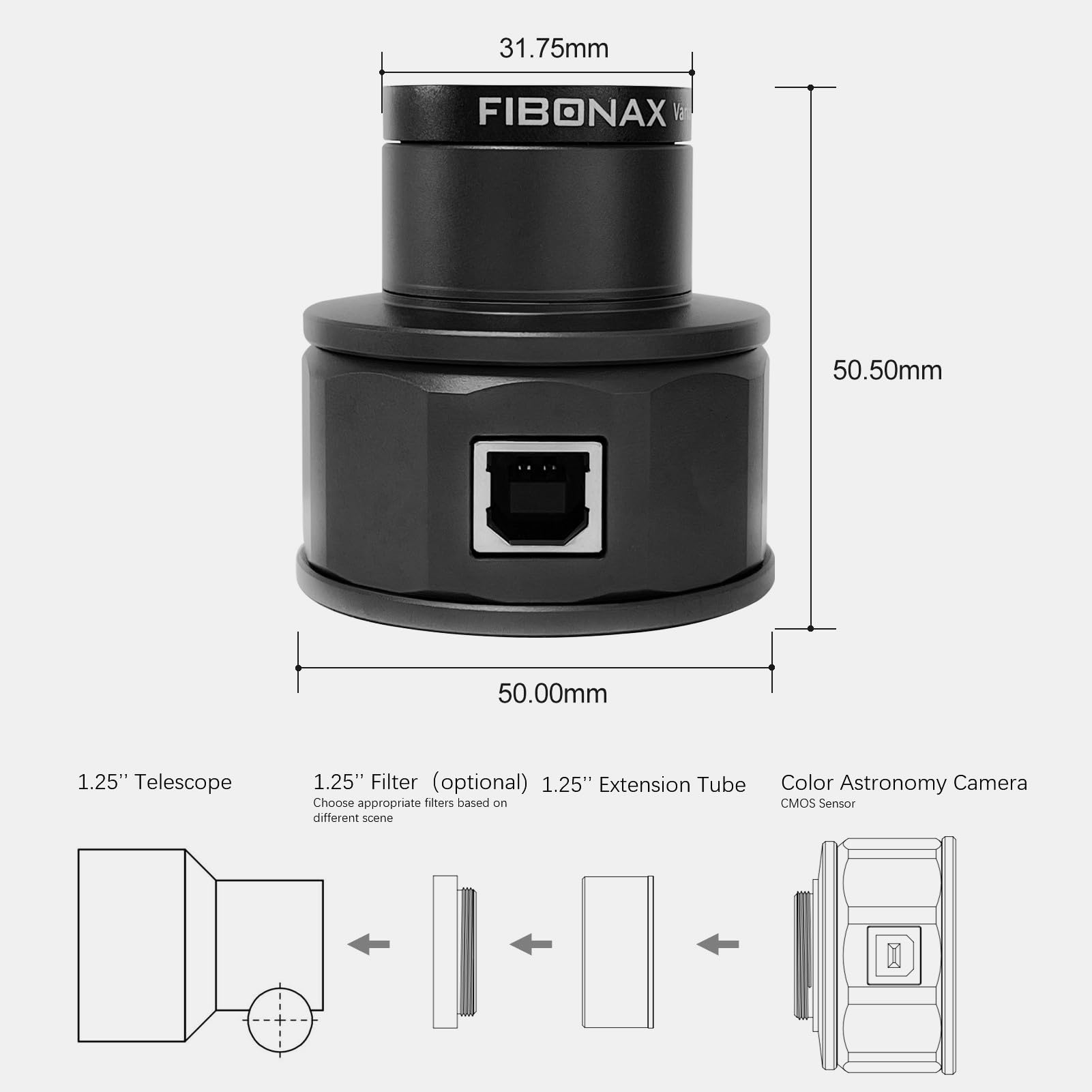Nova200 Telescope Camera - 1080p CMOS Electronic Eyepiece For 1.25" Telescopes (Astrophotography)