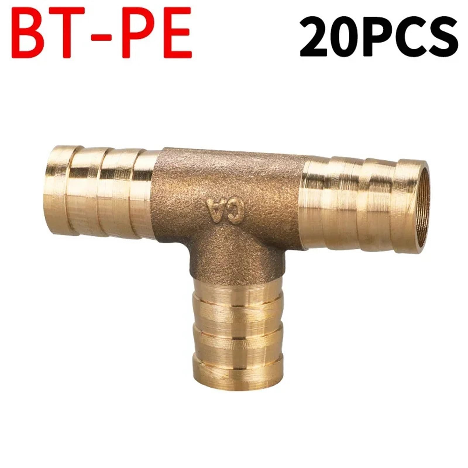 Mosiężne złącze węża z końcówką typu barb, Zestaw 20 złączek do węży miedzianych i mosiężnych 6 mm–19 mm z 2 złączami 3 4-kierunkowymi(Y-3-way,8mm (20pcs))